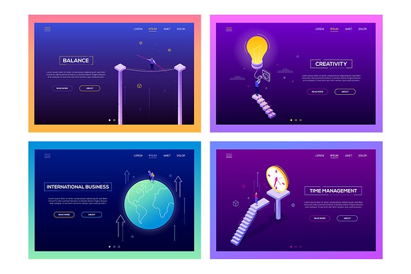 Purple Isometric Illustrations in UI Kits and Libraries - product preview 8