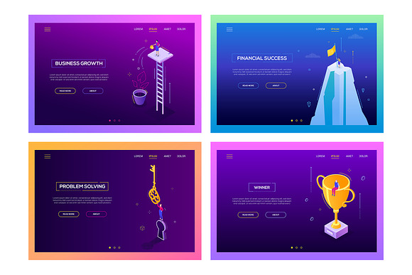 Purple Isometric Illustrations in UI Kits and Libraries - product preview 10