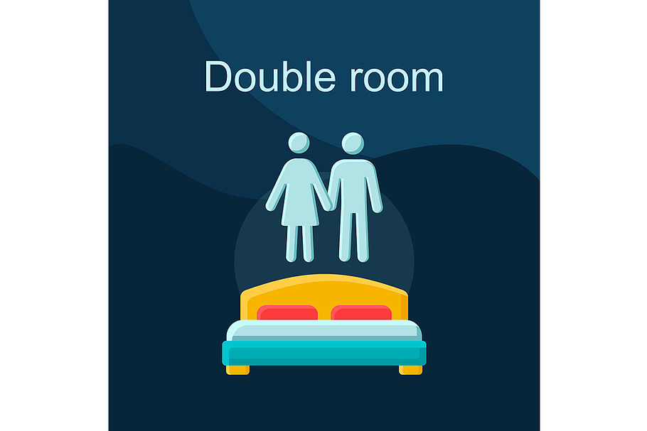 Double room flat concept vector icon