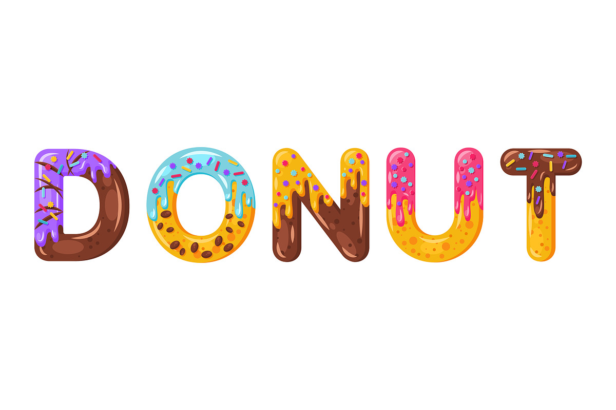 Donut cartoon biscuit bold font in Add-Ons - product preview 8