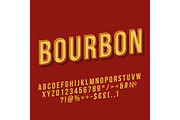 Bourbon vintage 3d vector lettering
