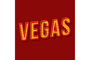 Vegas vintage 3d vector lettering