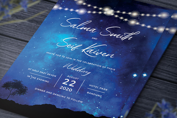 Night Wedding Invitation in Wedding Templates - product preview 2