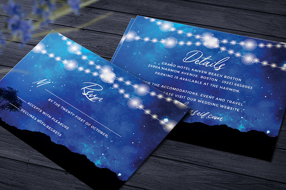 Night Wedding Invitation in Wedding Templates - product preview 3