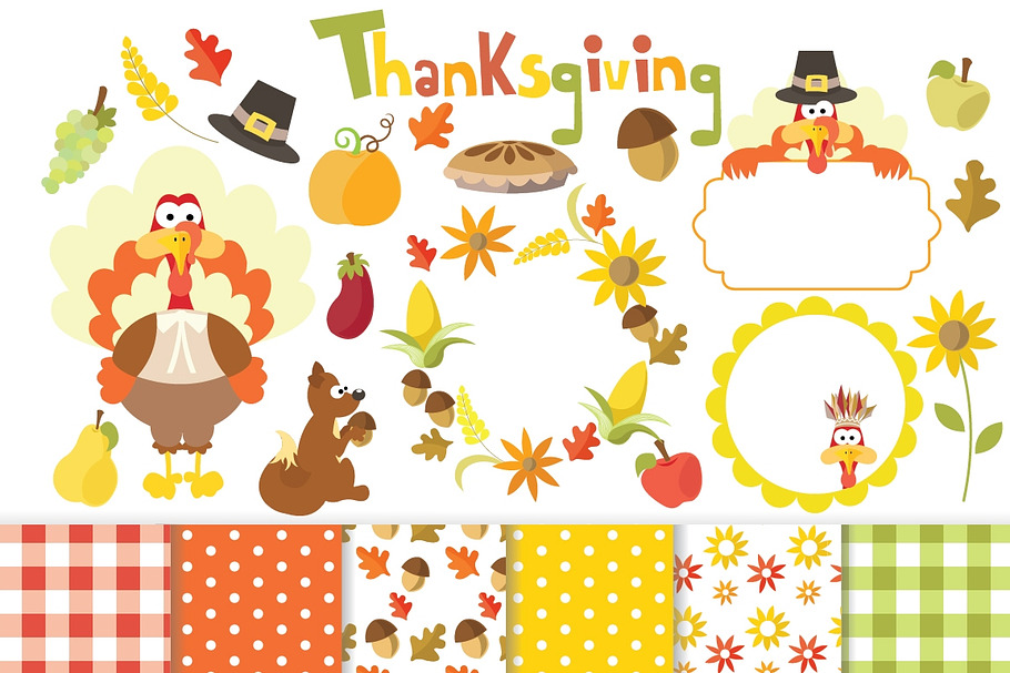 Thanksgiving Clipart Set