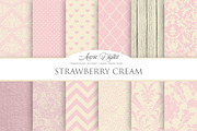 Strawberry Cream Digital Papers