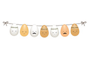 Cute bunting as set of realistic
