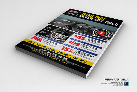 Tire Shop and Accessories Flyer in Flyer Templates - product preview 1