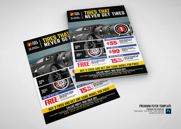 Tire Shop and Accessories Flyer in Flyer Templates - product preview 2