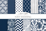 Navy Blue Wedding Digital Paper