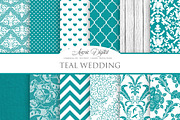 Teal Wedding Digital Paper