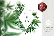 XL files - Watercolor Cannabis Set