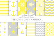 Yellow & Grey Nautical Digital Paper