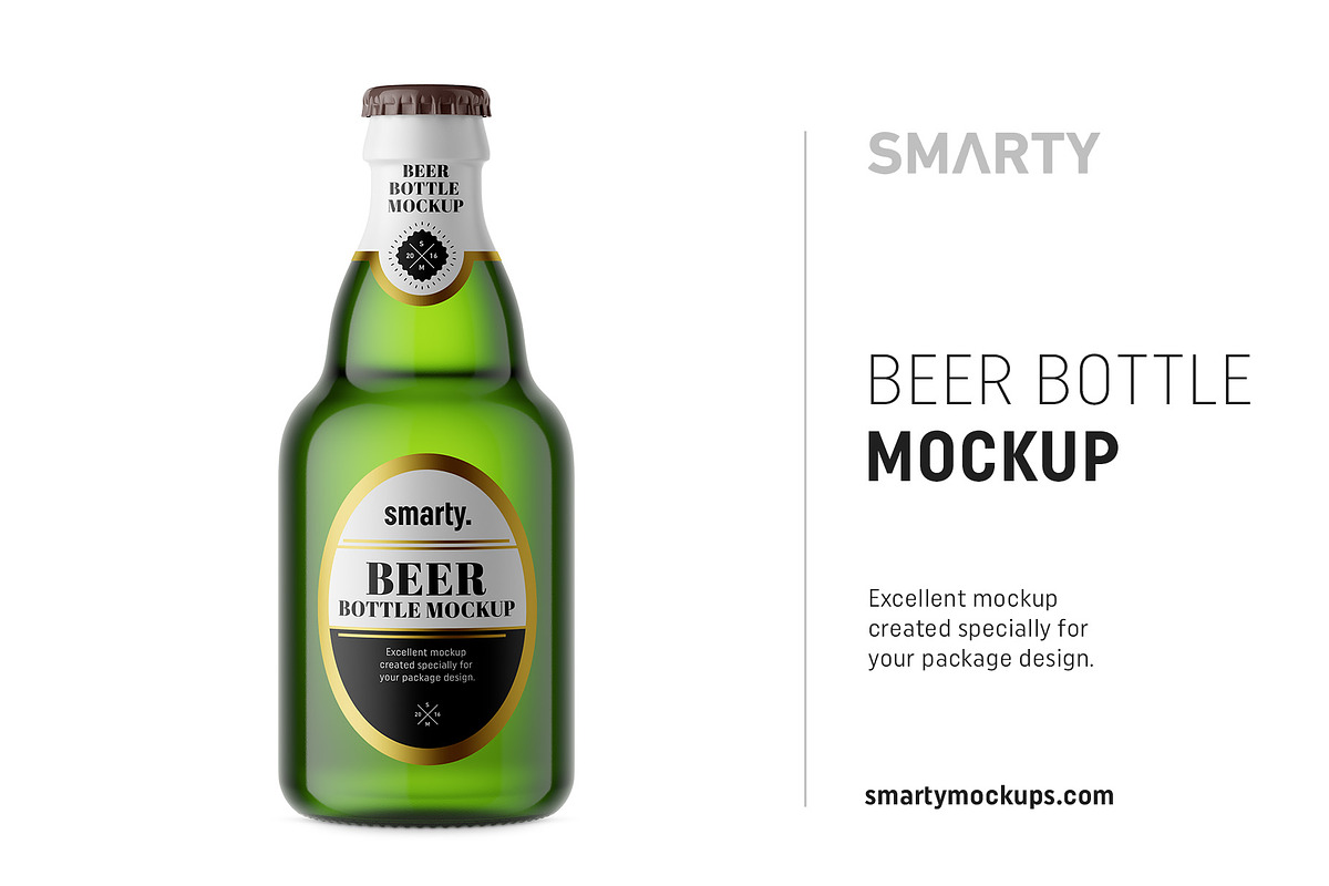 Beer bottle mockup in Product Mockups - product preview 8