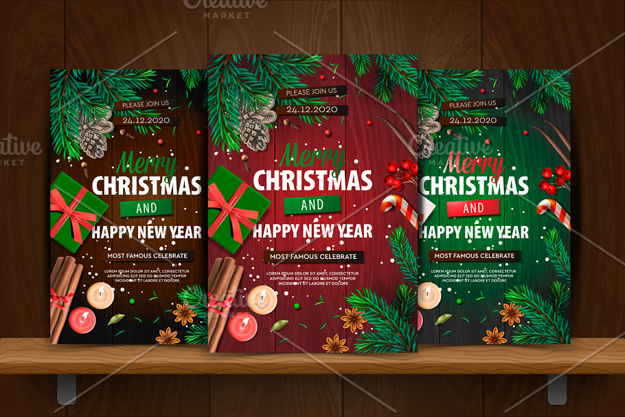 Christmas Invitation. Vector Package