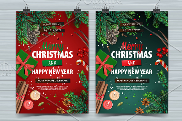 Christmas Invitation. Vector Package in Card Templates - product preview 4