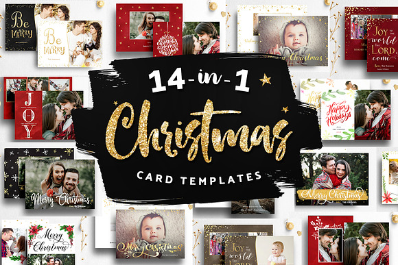 Christmas Card Psd Template Bundle in Card Templates - product preview 17