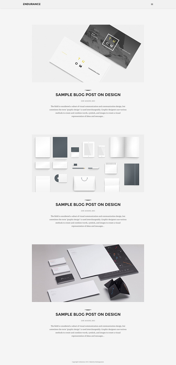 Endurance - Minimal Personal PSD in Website Templates - product preview 6