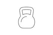Kettle bell line icon on white