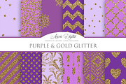 Purple and Gold Digital Paper