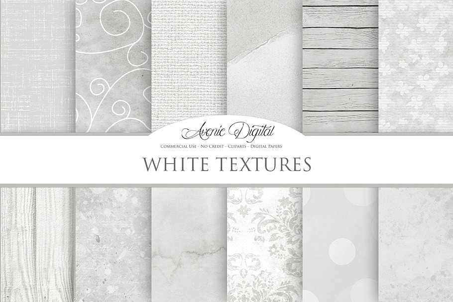 White Textures Digital Papers in Textures - product preview 8