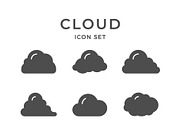 Set glyph icons of cloud