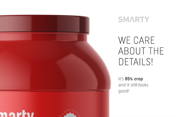 Glossy nutrition jar mockup in Product Mockups - product preview 3