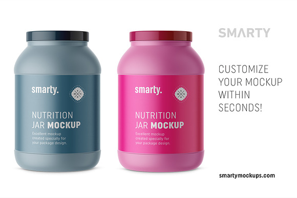 Matt nutrition jar mockup in Product Mockups - product preview 2