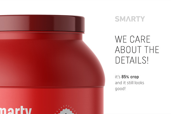 Matt nutrition jar mockup in Product Mockups - product preview 3