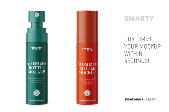Glossy atomizer bottle mockup in Product Mockups - product preview 2