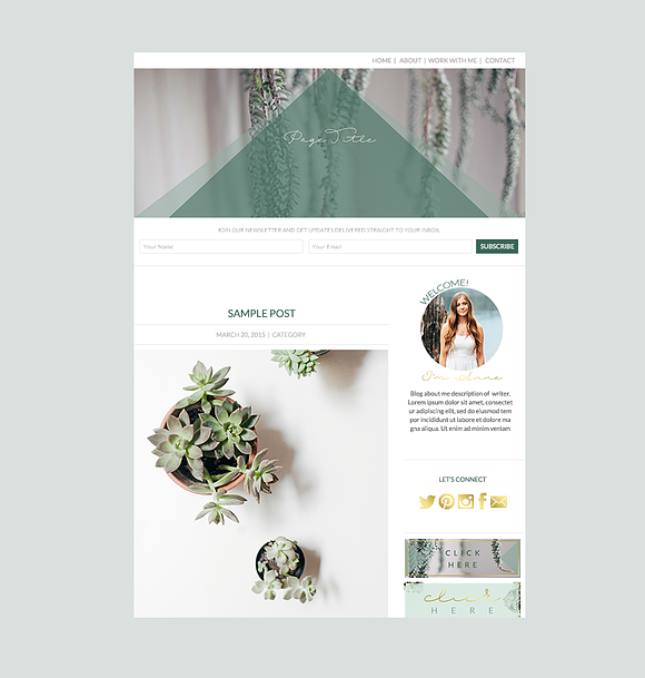 Succulent Forrest Website/Blog Kit in Website Templates - product preview 1