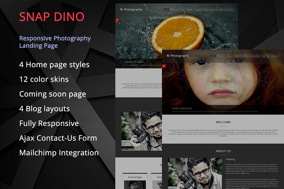 Snap Dino - Photography Landing Page