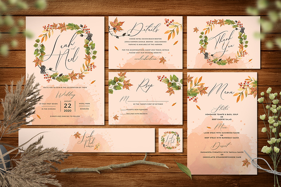 Autumn Wedding Invitation in Wedding Templates - product preview 8