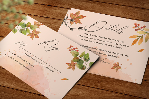 Autumn Wedding Invitation in Wedding Templates - product preview 3