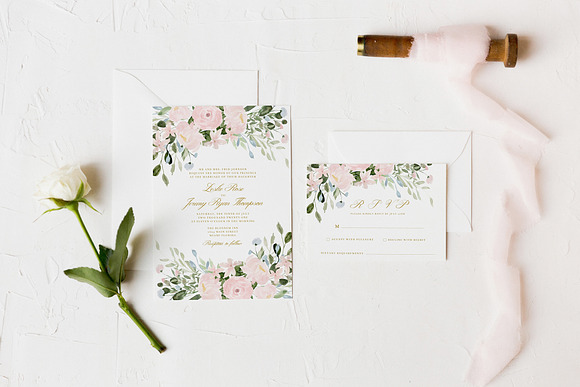 Wedding Stationery Suite Mockup in Product Mockups - product preview 3