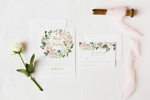 Wedding Stationery Suite Mockup in Product Mockups - product preview 4