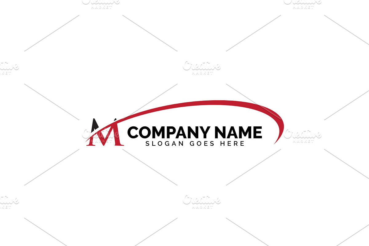 m letter swoosh logo in Logo Templates - product preview 8