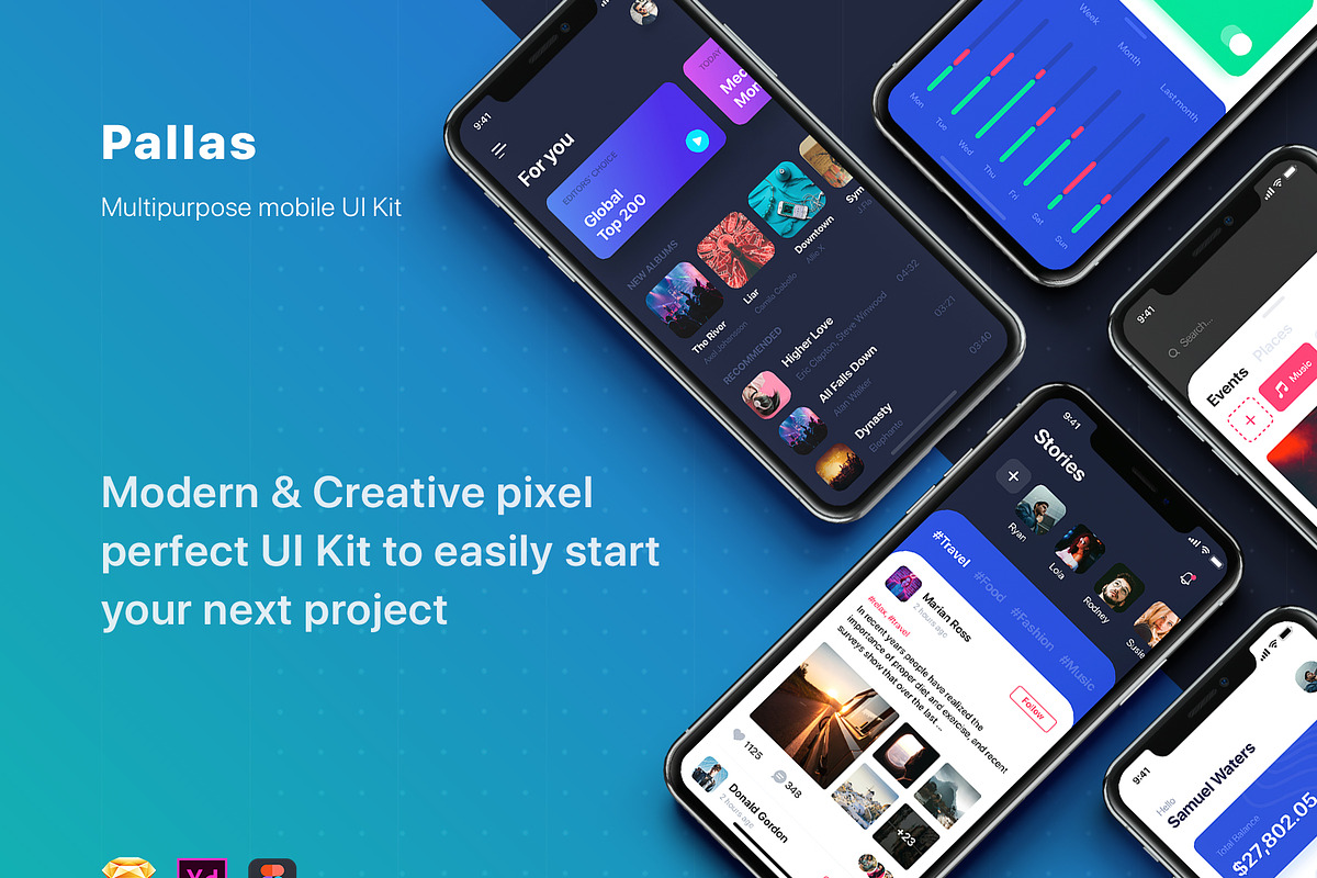 Pallas Mobile UI Kit in UI Kits and Libraries - product preview 8