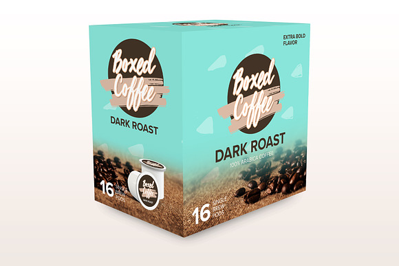 Single Brew Coffee Pod & Box Mockup in Product Mockups - product preview 3
