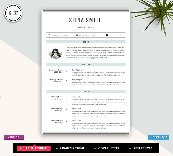 Resume Template CV Template -Word in Resume Templates - product preview 1
