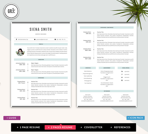 Resume Template CV Template -Word in Resume Templates - product preview 2