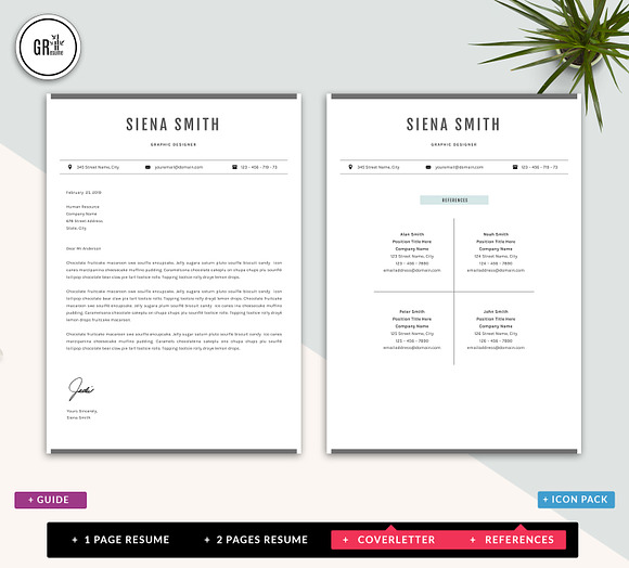 Resume Template CV Template -Word in Resume Templates - product preview 3