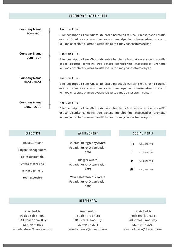 Resume Template CV Template -Word in Resume Templates - product preview 6