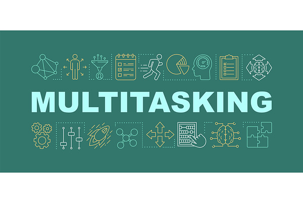 Multitasking word concepts banner