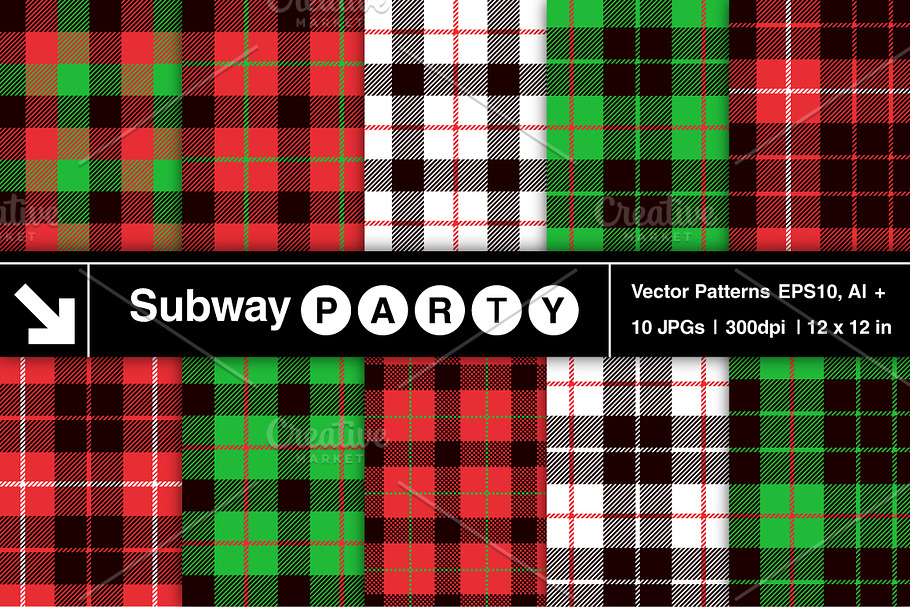 Vector Christmas Tartan Patterns in Patterns - product preview 8