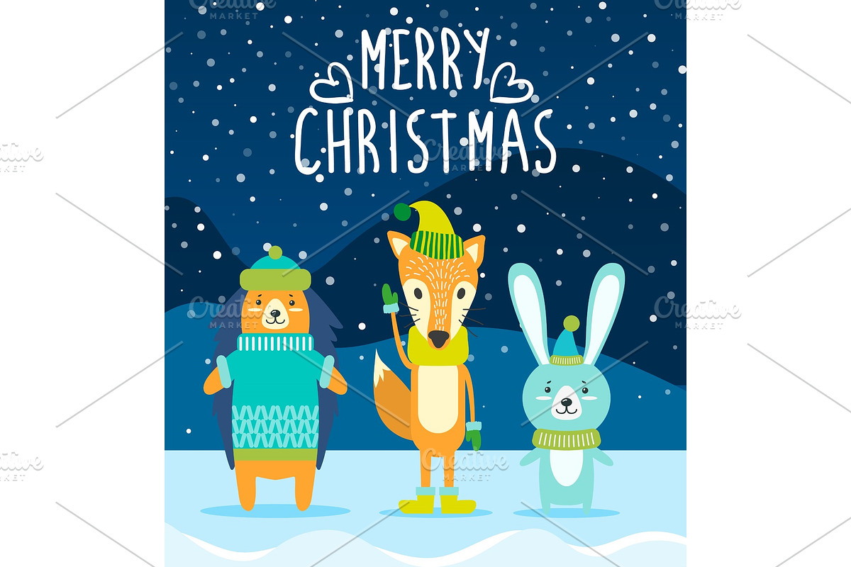 Merry Christmas Postcard, Cute in Objects - product preview 8