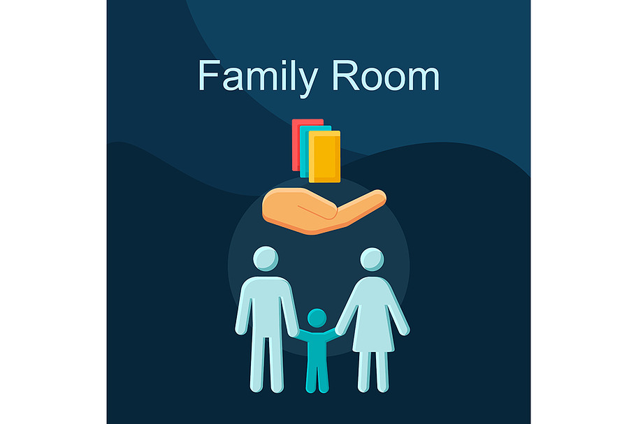 Family room flat concept vector icon