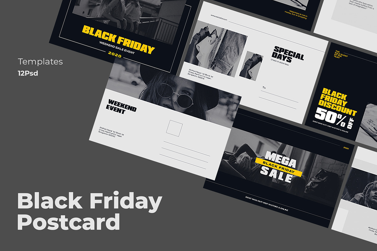 Black Friday Postcard in Postcard Templates - product preview 8