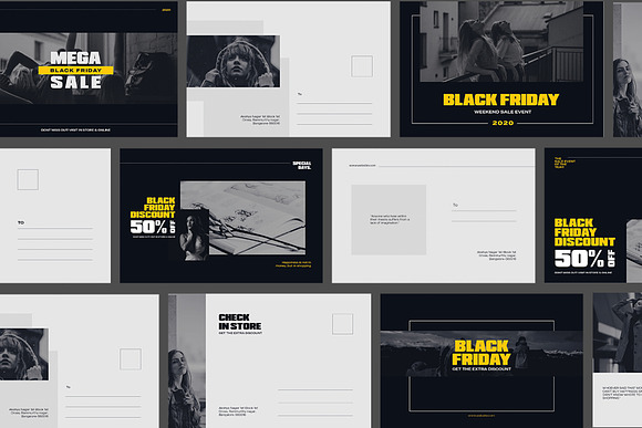 Black Friday Postcard in Postcard Templates - product preview 1