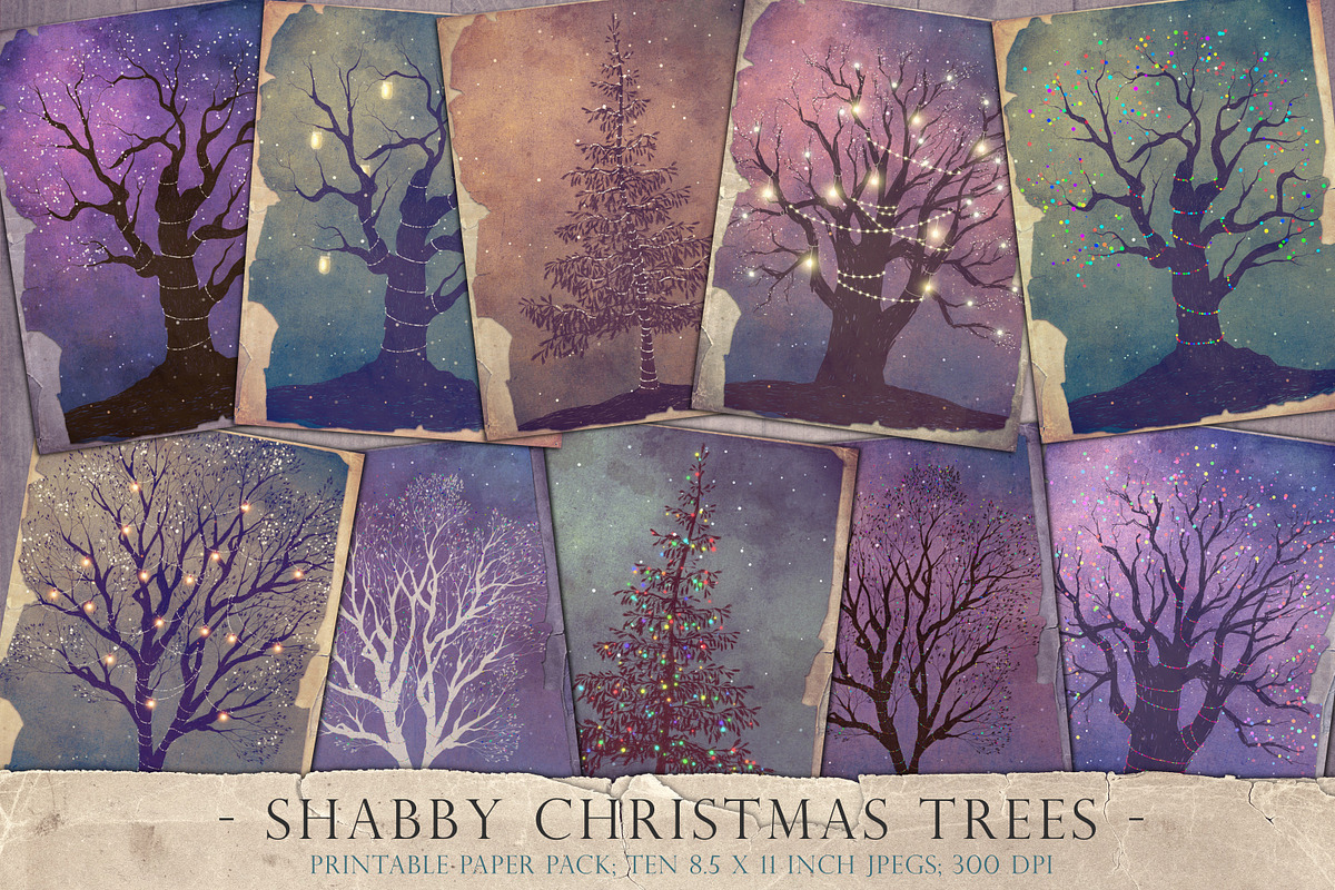Shabby Christmas tree journal paper in Illustrations - product preview 8